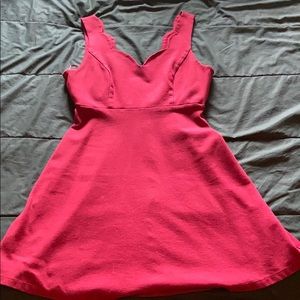 M. Wine colored cocktail dress.